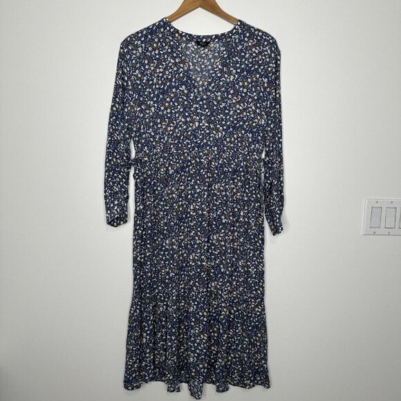 Rails Midi Tiered Dress Maple Blue Ditsy Floral Medium - Picture 1 of 13